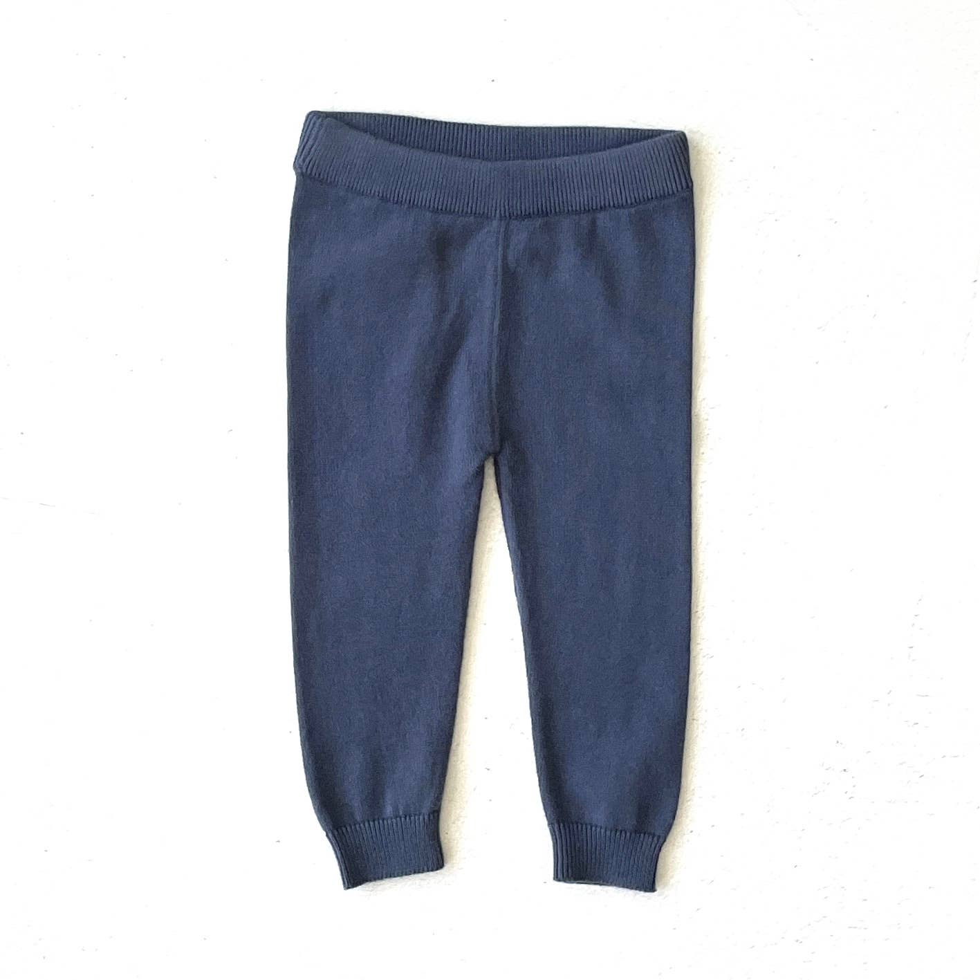 Milan Earthy Sweater Knit Baby Legging Pants (Dusty Blue)
