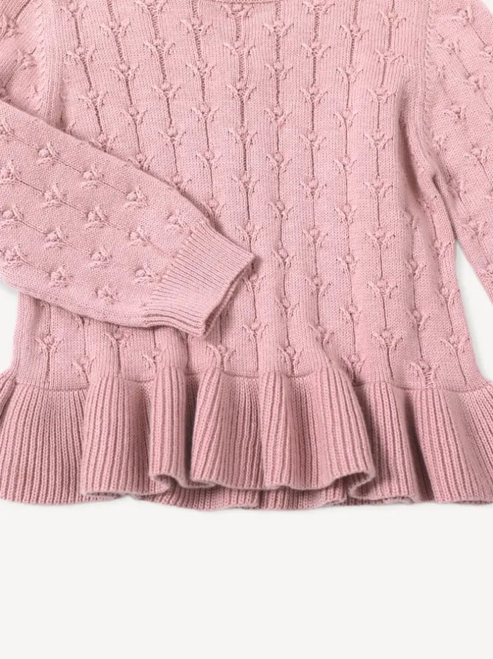 Milan Ruffle Tunic Sweater Knit Baby Dress Top