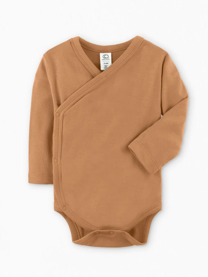 Classic Long Sleeve Kimono Bodysuit - Ginger