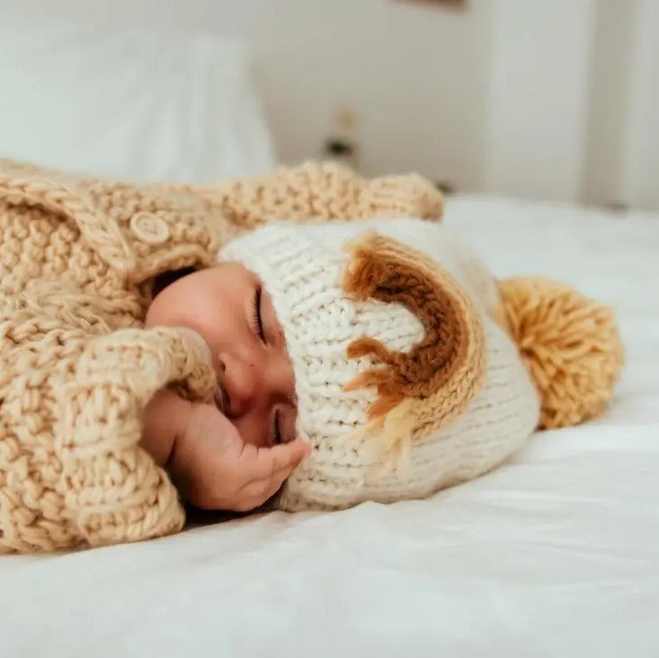 Golden Rainbow Knit Beanie Hat