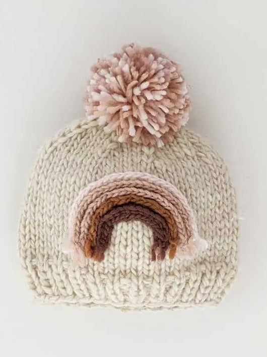 Mauve Rainbow Knit Beanie Hat