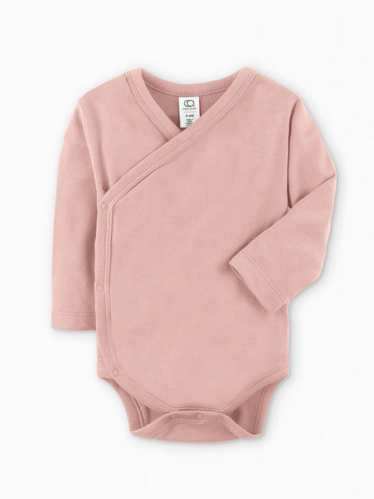 Classic Long Sleeve Kimono Bodysuit - Blush